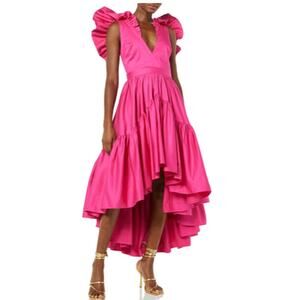 Elegant Pink High Low Dress